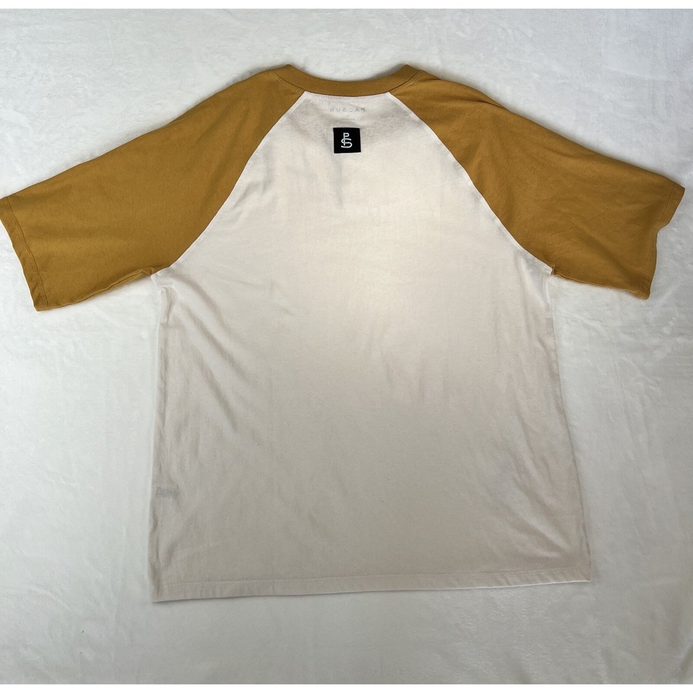 Pacsun Men's Size Large White Gold Raglan Sleeve Shirt - Picture 10 of 11